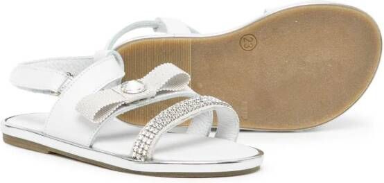 BabyWalker crystal-embellished leather sandals White