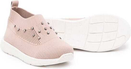 BabyWalker crystal-embellished slip-on sneakers Pink