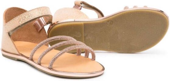 BabyWalker crystal-embellished touch-strap sandals Neutrals