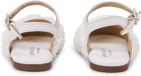 BabyWalker floral-appliqué ballerina shoes White