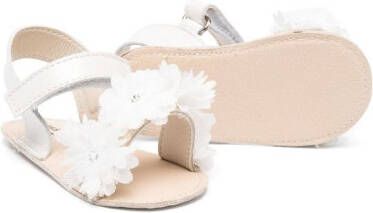 BabyWalker floral-appliqué leather sandals Neutrals