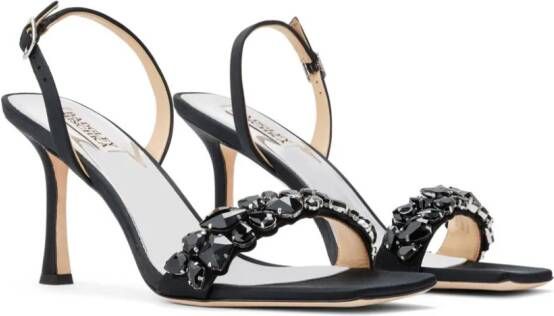 Badgley Mischka Leanna 85mm crystal sandals Black