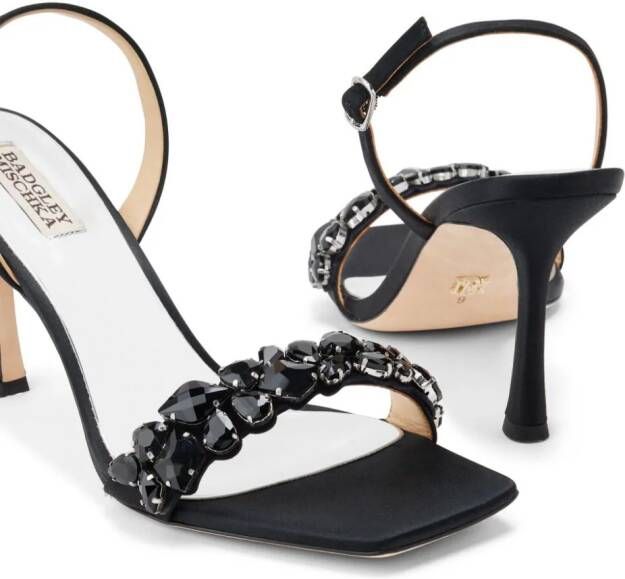 Badgley Mischka Leanna 85mm crystal sandals Black