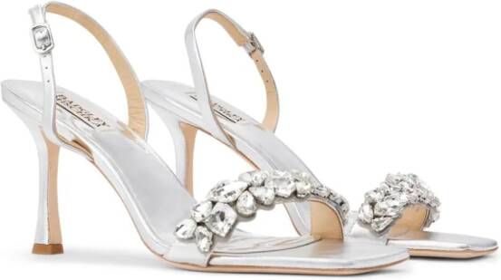 Badgley Mischka Leanna 85mm crystal sandals Silver