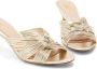 Badgley Mischka Mia 60mm twisted leather mules Gold - Thumbnail 4