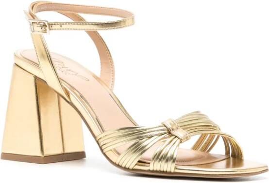 Badgley Mischka Michelle 75mm leather sandals Gold