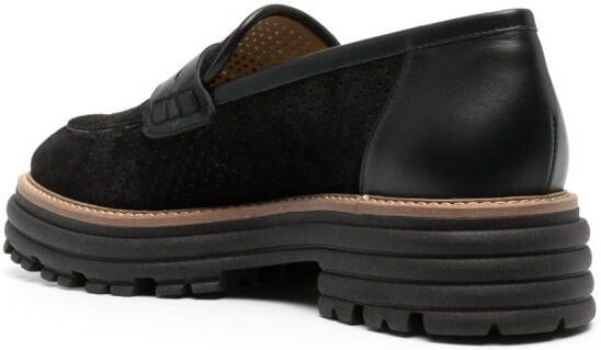 Baldinini bead-detail suede loafers Black