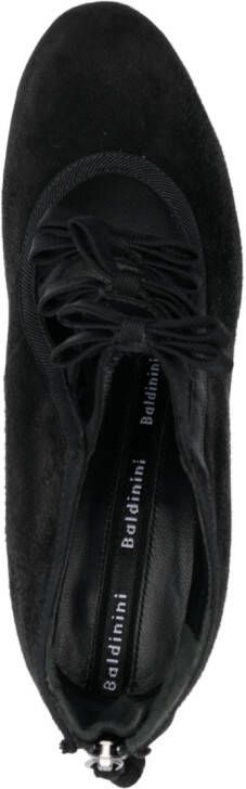 Baldinini 130mm bow-detail suede pumps Black