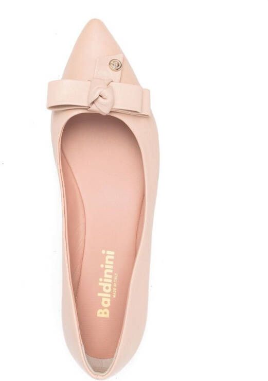Baldinini bow-embellished ballerina shoes Pink