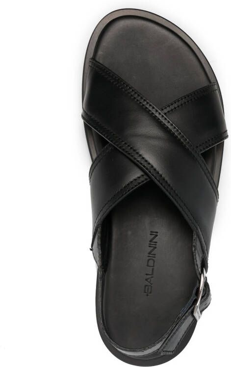 Baldinini cross-strap leather sandals Black