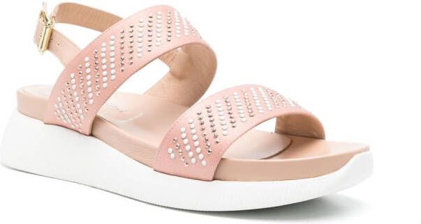 Baldinini crystal-embellished sling-back strap sandals Pink