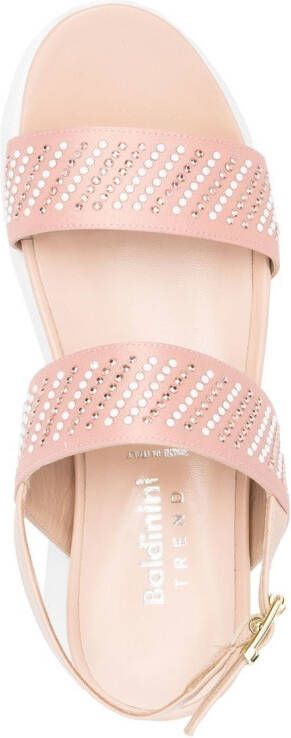 Baldinini crystal-embellished sling-back strap sandals Pink