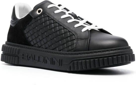 Baldinini embossed-logo leather sneakers Black