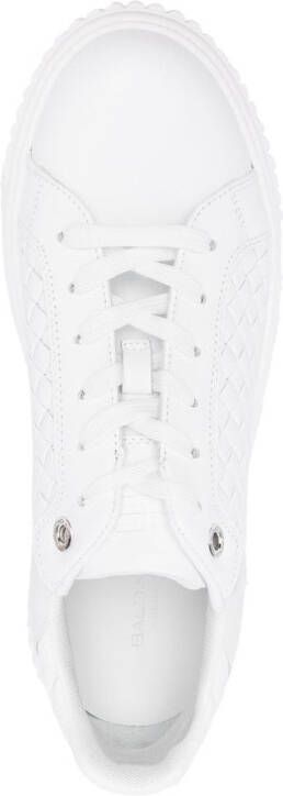 Baldinini embossed-logo leather sneakers White