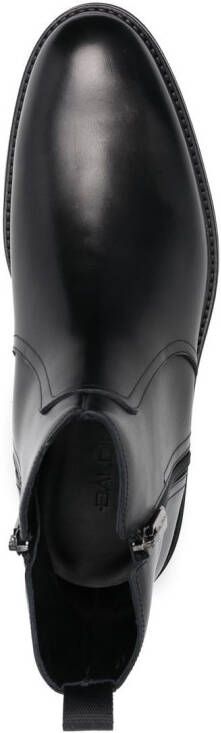 Baldinini engraved-logo detail ankle boots Black