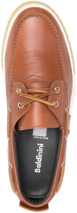Baldinini front tie-fastening boat shoes Brown