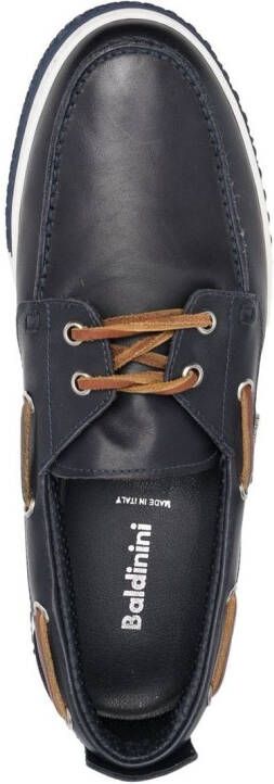 Baldinini front tie-fastening logo boat shoes Blue