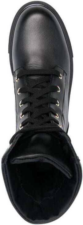 Baldinini leather combat boot Black