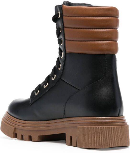 Baldinini leather combat boot Black