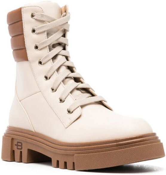 Baldinini leather combat boots Neutrals