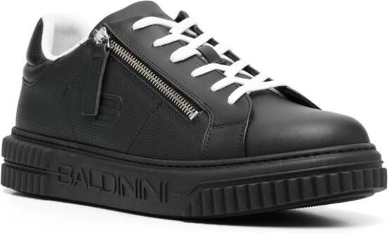 Baldinini logo-embossed low-top leather sneakers Black