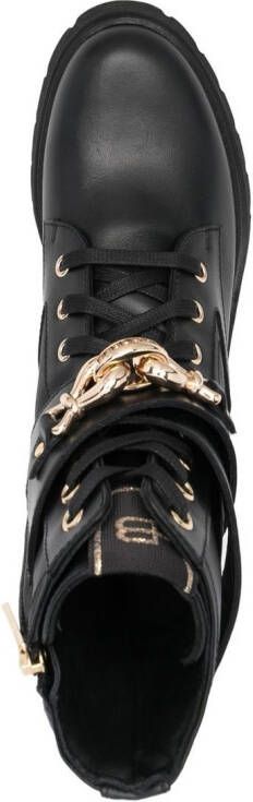 Baldinini logo-plaque lace-up ankle boots Black