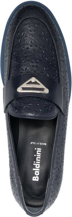 Baldinini logo-plaque leather loafers Brown