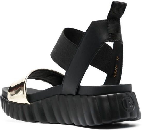 Baldinini logo-tape flatform sandals Black