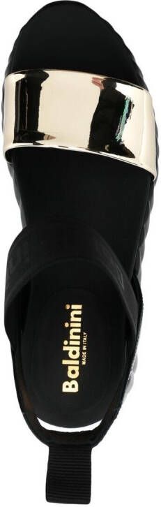 Baldinini logo-tape flatform sandals Black