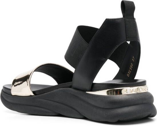 Baldinini metallic-strap detail sandals Black