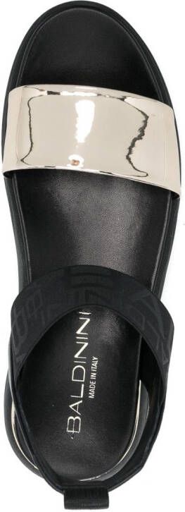 Baldinini metallic-strap detail sandals Black
