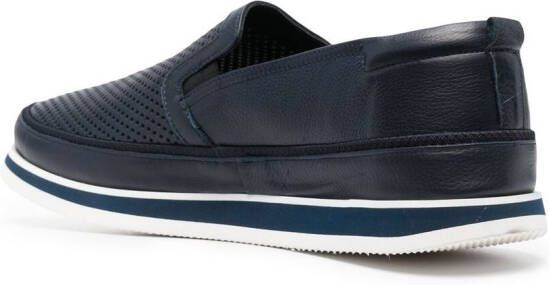 Baldinini perforated-detail leather loafers Blue