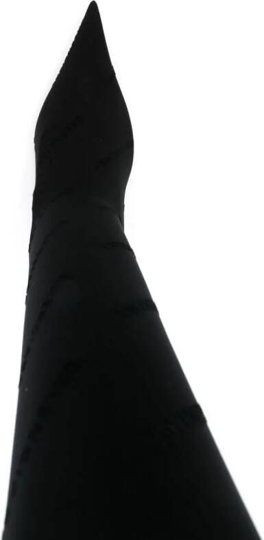 Balenciaga 110mm flocked-logo above-knee boots Black
