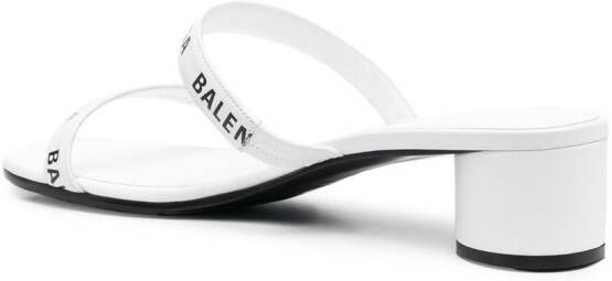 Balenciaga '45mm' logo-strap sandals White