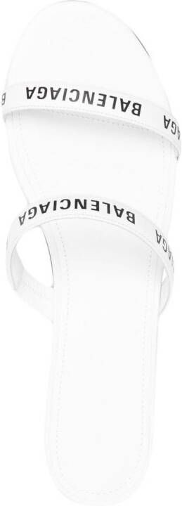 Balenciaga '45mm' logo-strap sandals White