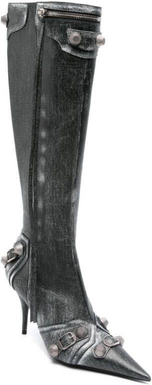Balenciaga 90mm Cagole leather boots Grey
