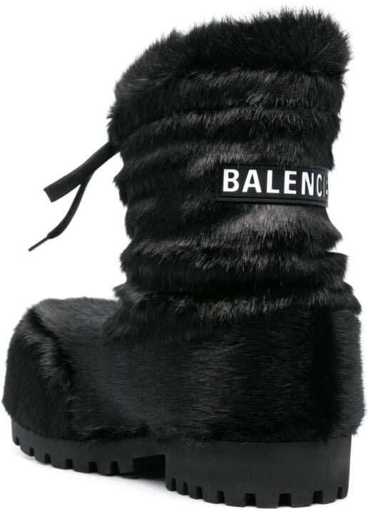 Balenciaga Alaska faux-fur ankle boots Black