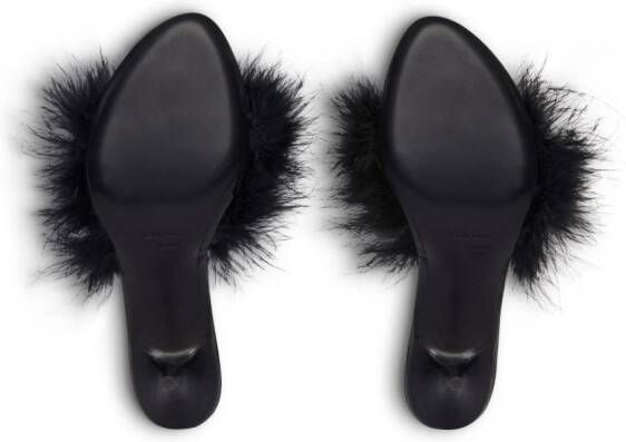 Balenciaga Boudoir 70mm feather mules Black