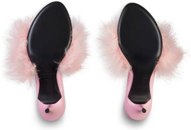 Balenciaga Boudoir 70mm feather mules Pink