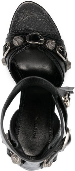 Balenciaga Cagole 110mm leather sandals Black