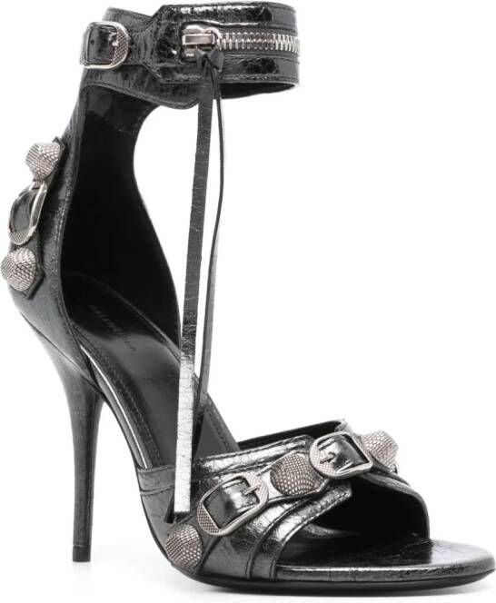 Balenciaga Cagole 110mm leather sandals Grey