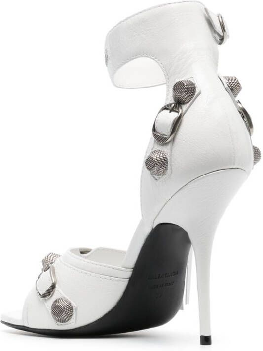 Balenciaga Cagole 110mm leather sandals White