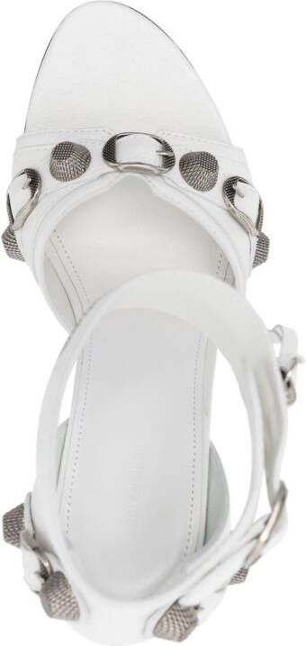 Balenciaga Cagole 110mm leather sandals White