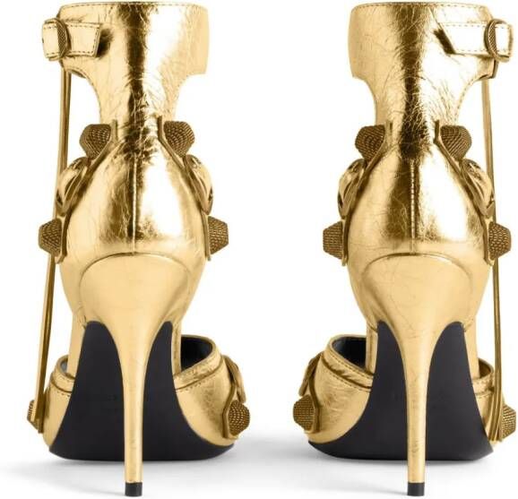 Balenciaga Cagole 110mm metallic-finish sandals Gold