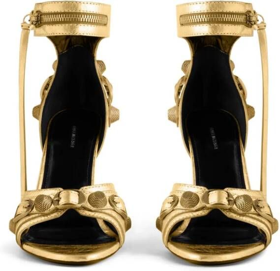 Balenciaga Cagole 110mm metallic-finish sandals Gold