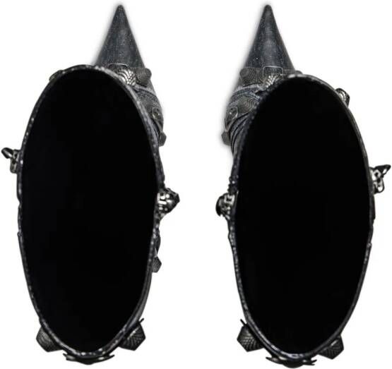 Balenciaga Cagole 90mm studded leather boots Black