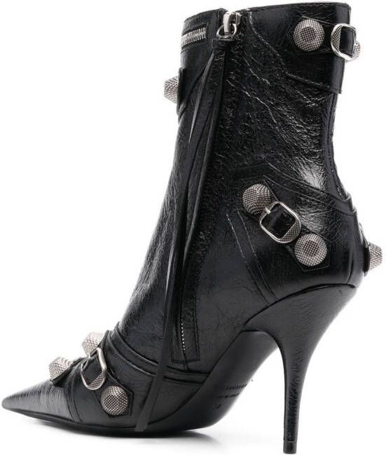 Balenciaga Cagole leather ankle boots Black