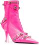 Balenciaga Cagole leather ankle boots Pink - Thumbnail 2