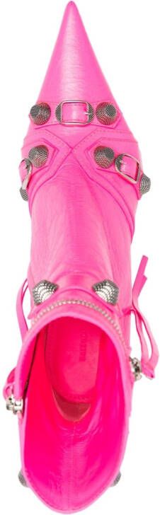 Balenciaga Cagole leather ankle boots Pink