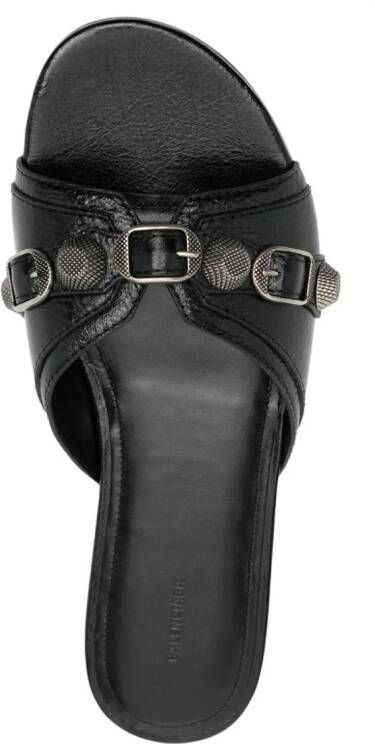 Balenciaga Cagole leather sandals Black